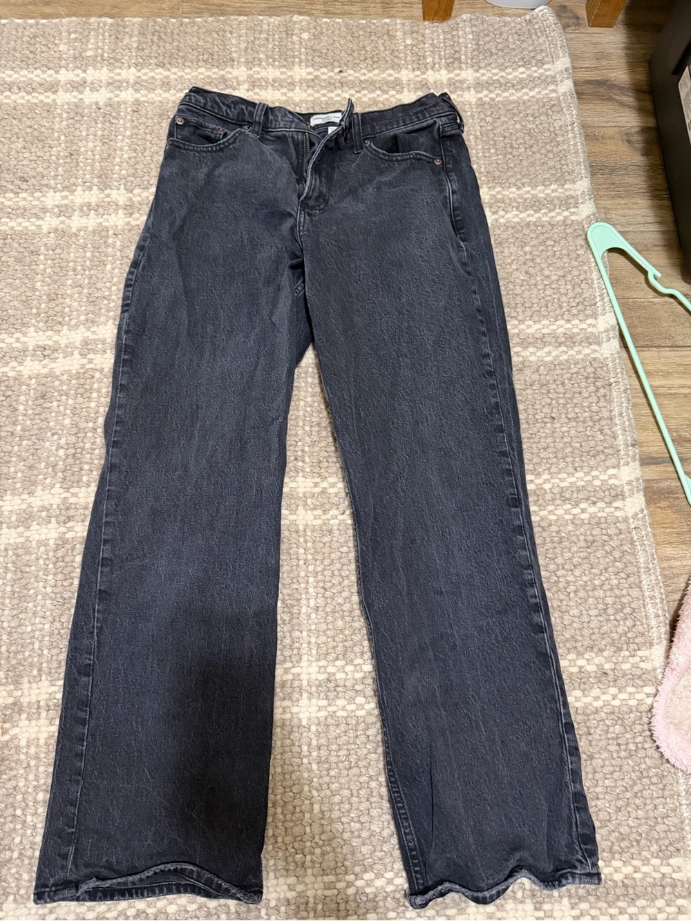 Abercrombie & Fitch Washed Black Straight Leg Jeans